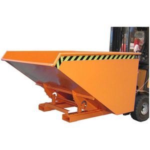 BAUER Kippbehälter EXPO 1200, für Stapler, 1,2 m³, orange, 1500 kg
