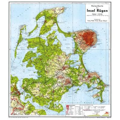 Historische Karte: Insel Rügen 1949 (gerollt), Karte von , Verlag Rockstuhl, 978-3-95966-661-9
