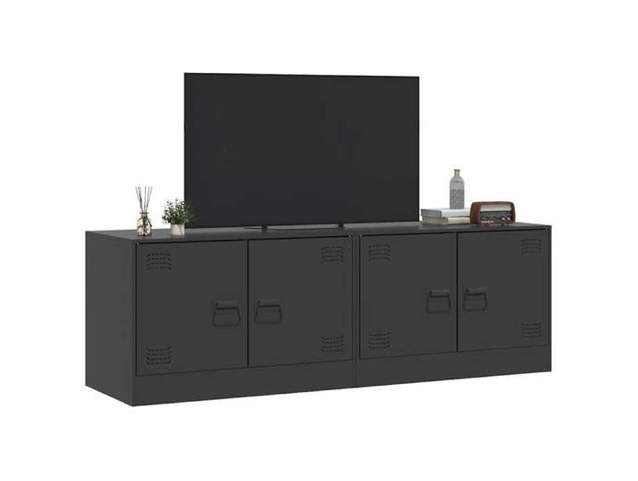 SALE Janvier  MODERNE Armoires TV - MGH - Meubles TV 2 pcs - Pour salon - noir 67x39x44 cm acier TT4314