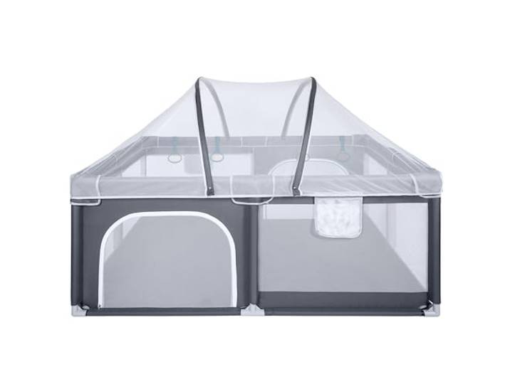 ONVAYA® Laufgitter mit Insektenschutznetz Laufstall für Babys 120 x 160 cm Schutzgitter für Kinder Rechteckiges Krabbelgitter Absperrgitter Babyzaun