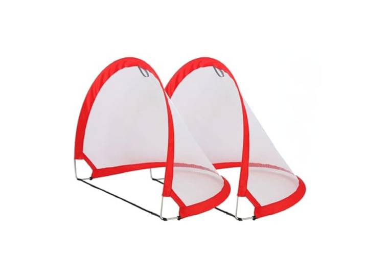 Bandito Pop-up mini-doelset voor funhockey, veldhockey, voetbal, ijshockey en andere sporten, weerbestendig, robuust, stabiel, rood-wit