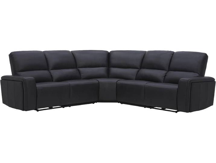 Ecksofa CARTER 100% Leder schwarz