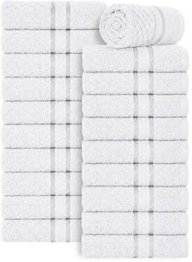 Ample Decor Popcorn Textured Luxury Cotton Washcloths 12 x 12 inch - 20 Pcs