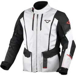 Macna Air Hybrid 2.0, Textiljacke wasserdicht - Hellgrau/Schwarz/Rot - L