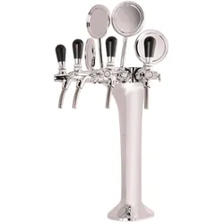 Schanksäule Chrom 4-leitig, elegant, `Topp-Qualität!`