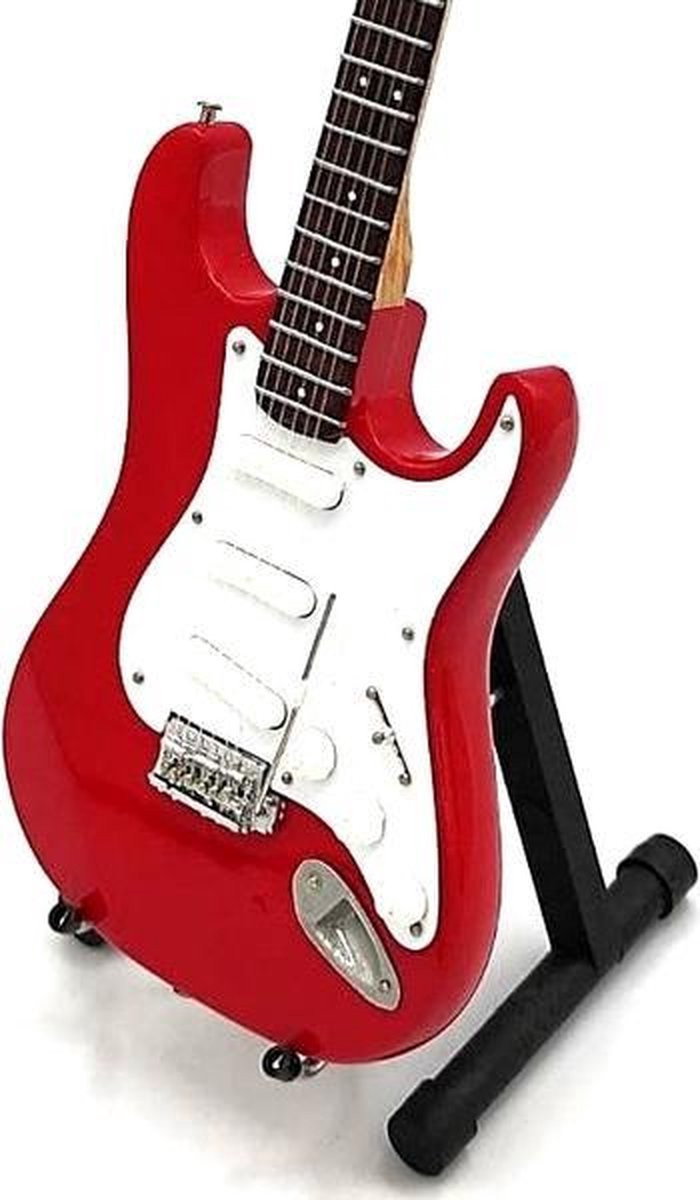 Miniatuur replica Fender Stratocaster gitaar Mark Knopfler Dire Straits voor volwassenen