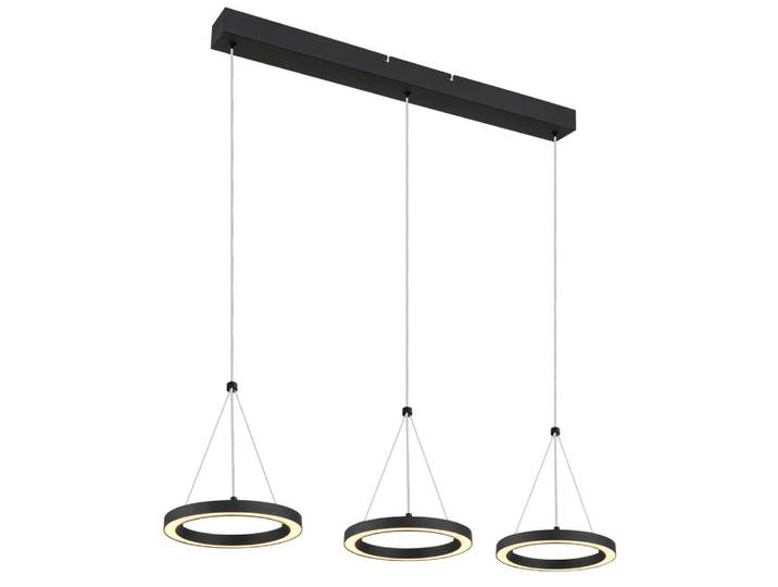 3-lichts hanglamp Grenvix design zwart Globo - 67188-3H
