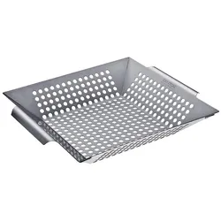 CHEFGASTRO BBQ Gemüsekorb XL, Grillwok | 30,5x30,5cm | Edelstahl