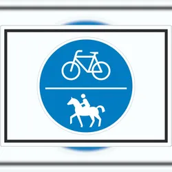 HB-Druck Aufkleber Rad- und Reitweg Symbol A3 (297x420mm)