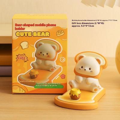 Uplifted Goods Cat Shaped Figurine Phone Stand Decorative Sculpture b