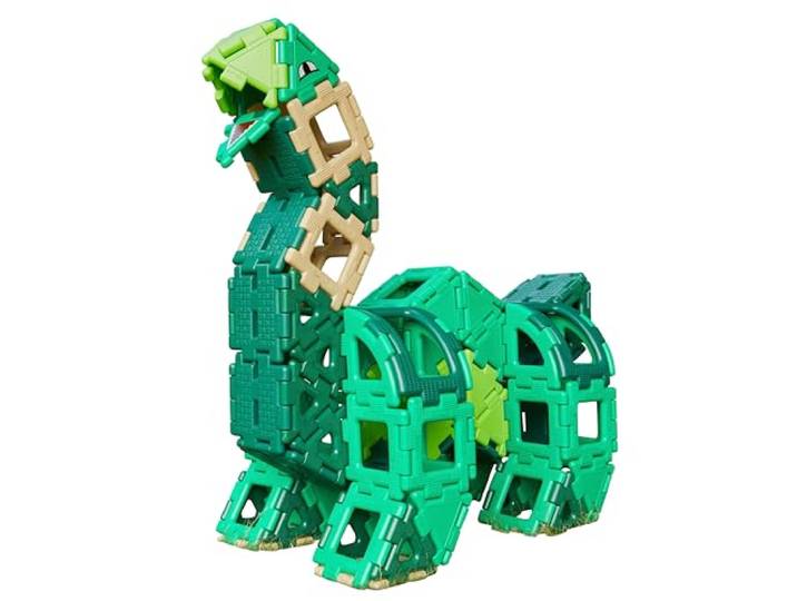 POLYDRON - Giant-Set „Dinosaurier“ – 5 Modelle – 130 Teile – Mit Blindenschrift – Für Kinder ab 2 Jahren – Kita und Grundschule