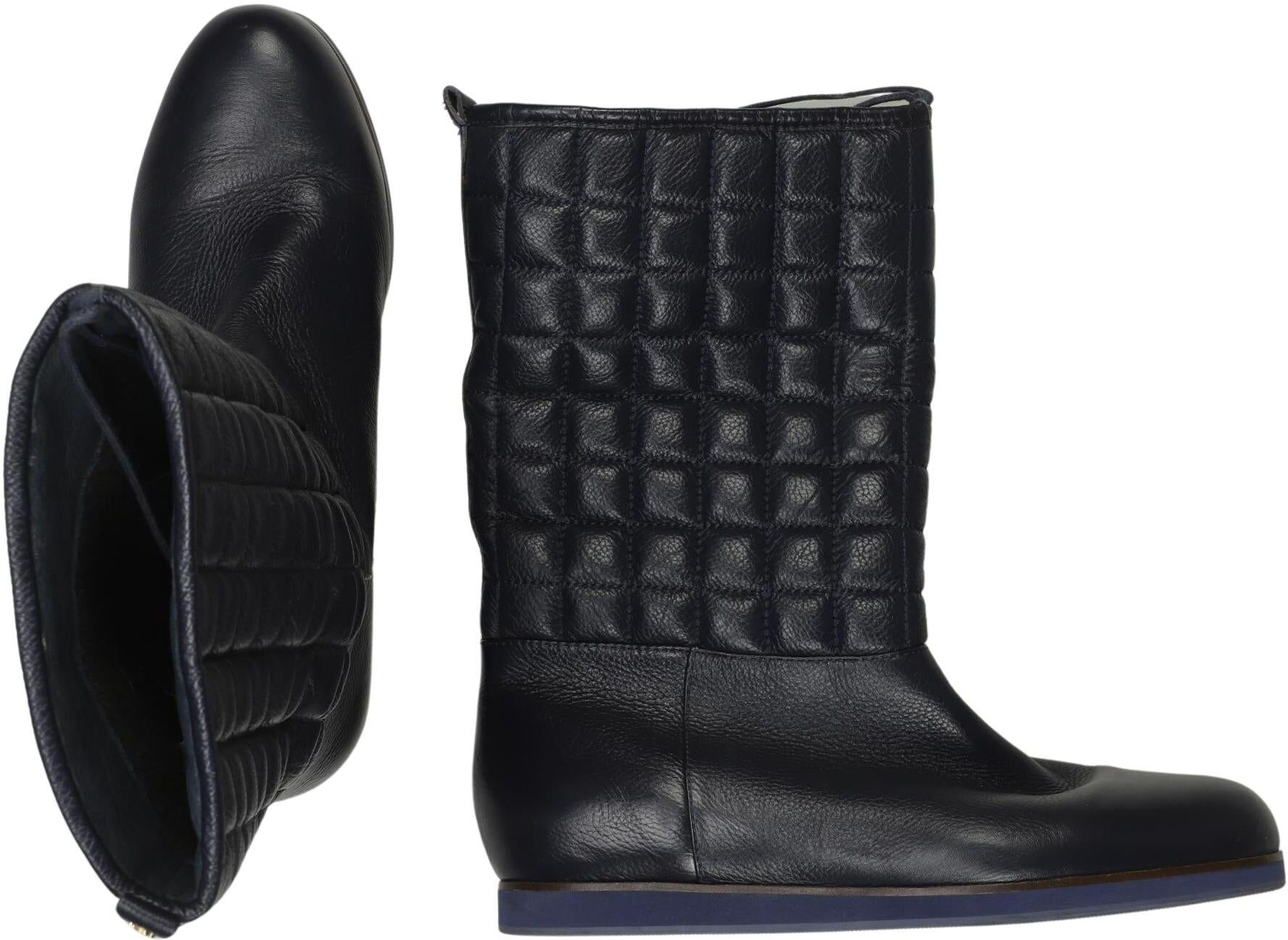 flip*flop Damen Stiefel, Marineblau, Gr. EU 40, Leder - Second Hand