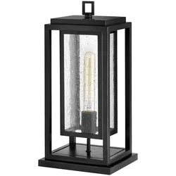 Elstead Lighting Republic Außen-Sockelleuchte Schwarz IP44 mit Strukturglas