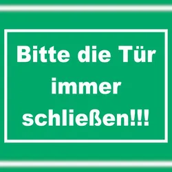 HB-Druck Schild Bitte die Tür immer schließen grün-weiss A3 (297x420mm)