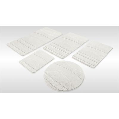Wecon home "Marc" Höhe 25 mm rutschhemmend beschichtet schnell trocknend Badteppich, Hoch-Tief-Linien, weich, rutschhemmend, waschbar, getuftet