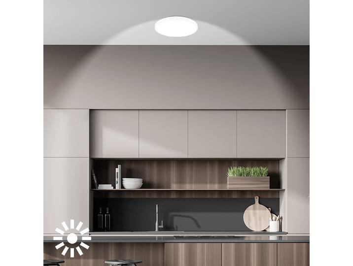 Plafonnier LED Kaida Ø 38cm Blanc/Blanc Aluminium, Polypropylène LED Module LED