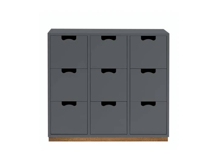 Asplund Commode Snö B3 storm grey, support en chêne