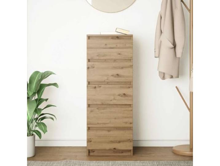 KTHLBRH Sideboard mit Schubladen Eiche Handwerk 37,5 x 35 x 99 cm Technisches Holz, 5 Schubladen, robuste Platte, pflegeleicht, Kapazität 60 kg