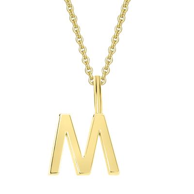 Namenskette ONE ELEMENT "Halskette - Namenskette mit Buchstabe M Buchstaben Anhänger aus", gold, Halsketten, Damen, Gelbgold 333 Gold, Gelbgold 333, Gold, Ein Schmuckstück mit Persönlichkeit – ideal zum Verschenken