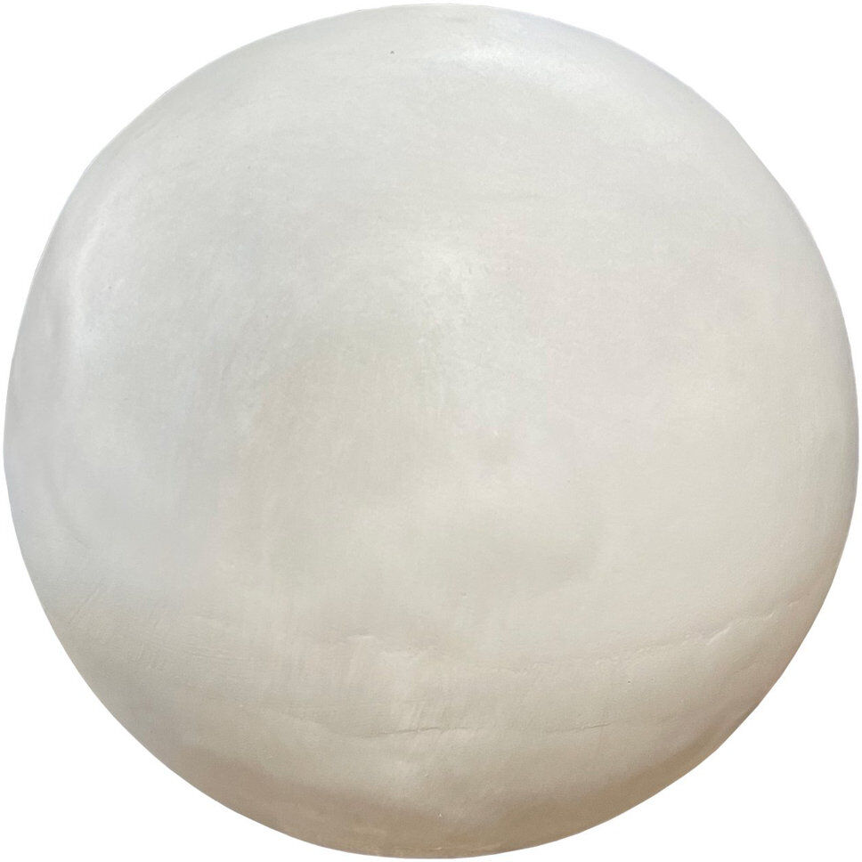 HORTICO Garden Decorative Ball, Zen Garden, Swimming Pool, House Entrance, Patio, Stone Effect Ball with Flat Base White Washed D40 x H38 cm