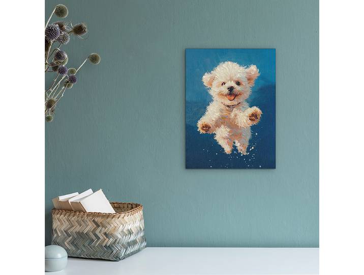 Toile décor Jumping Fluffy Tissu mélangé Multicolore 30 x 40 x 3cm