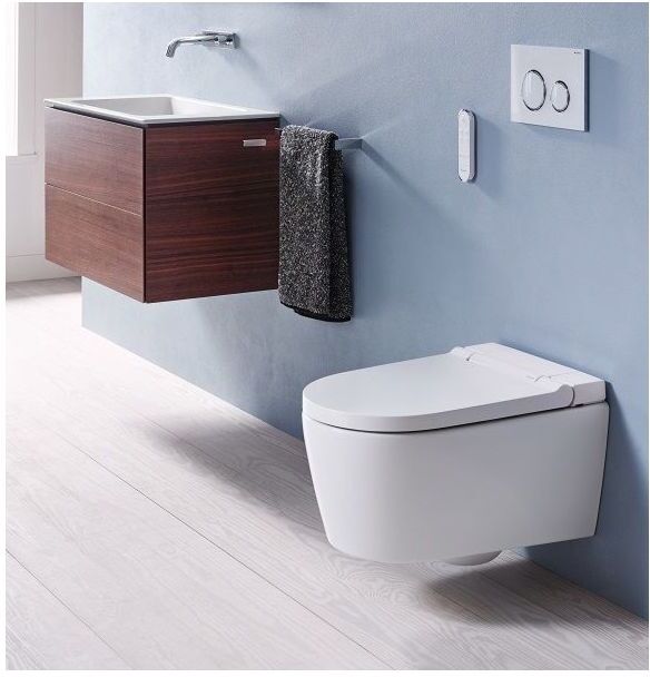 Geberit AquaClean Sela Komplett-Set mit Duofix Vorwandelement,  Sigma 20 Betätigungsplatte, weiß