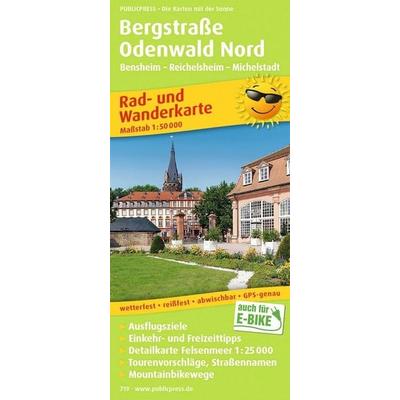 Publicpress Rad- und Wanderkarte Bergstraße Odenwald Nord, Bensheim, Reichelsheim, Michelstadt 1:50.000, Sonstige von , KOMPASS Freytag & Berndt,