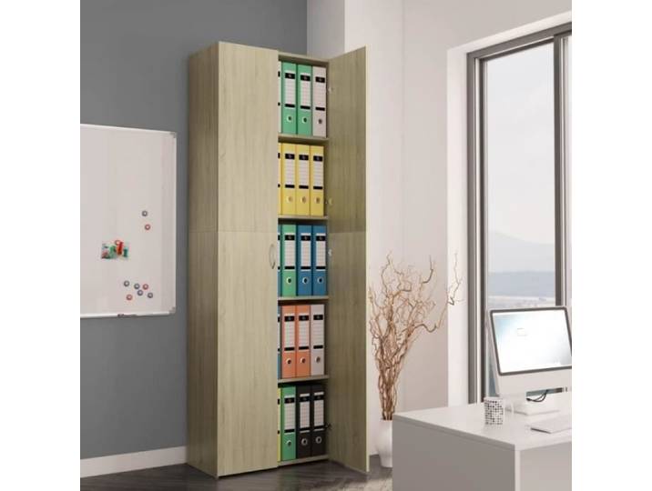 Armoire de bureau - NO NAME - Chêne sonoma - 60x32x190 cm - Bois aggloméré - Style contemporain