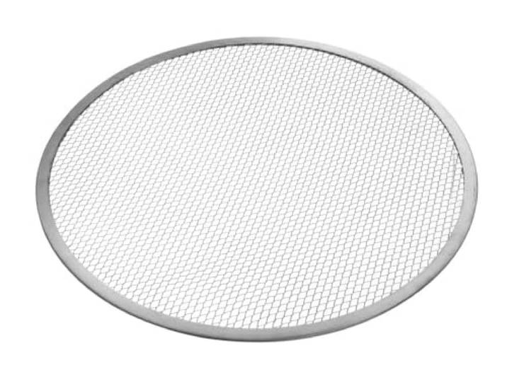 HENDI Pizzaplaat, met gaasbodem, bakt pizzadeeg gelijkmatig, hittebestendig tot 300°C, pizzarooster, ø330mm, aluminium