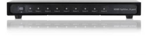 Digitus DS-43302 8 Port HDMI-Splitter Metallgehäuse, Ultra HD-fähig, mit Aluminiumgehäuse, LED-Anzeige 1920 x 1200 Pixel Schwarz