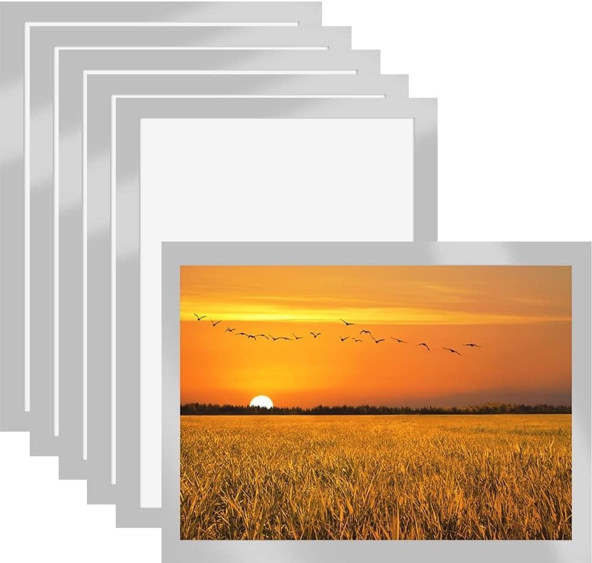 Set van 6 magnetische fotoframes A3 zelfklevend voor diamant schilderijen en bescherming van kunstwerken