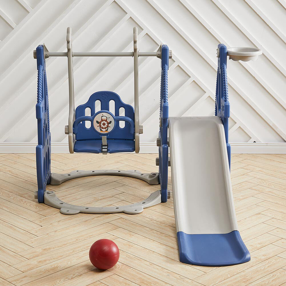 Magnus Zoomie Kids Plastic Swing Set with 1 Swing(s) , 1 Slide(s) Blue/Grey 1