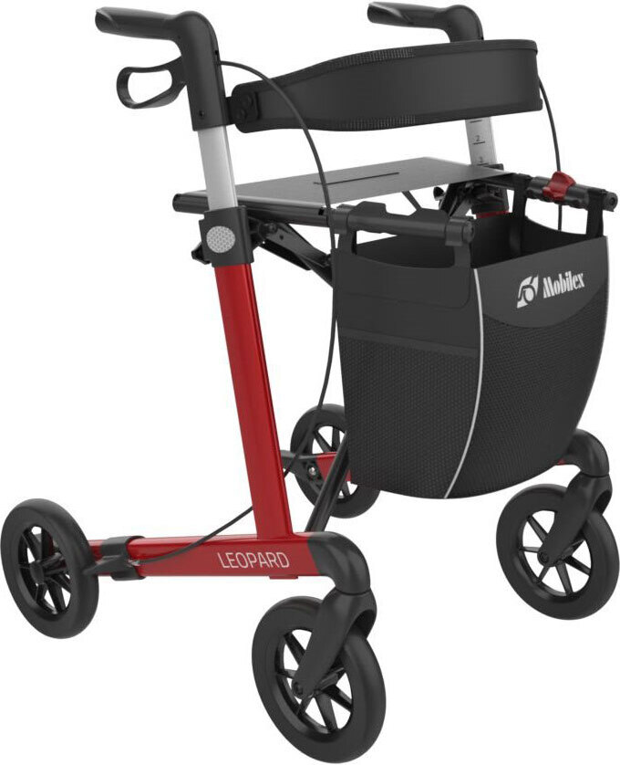 Mobilex Rollator Leopard mit Soft-Rädern Farbe: rot