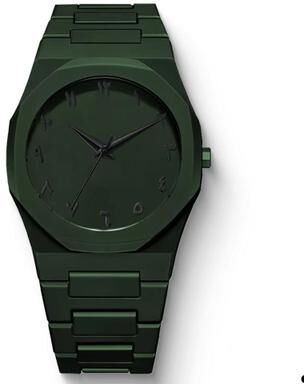 Inspired Finds Men's Black Quartz Watch With Arabic Numerals Minimalist Casual Wristwatch With Drip Oil Strap green