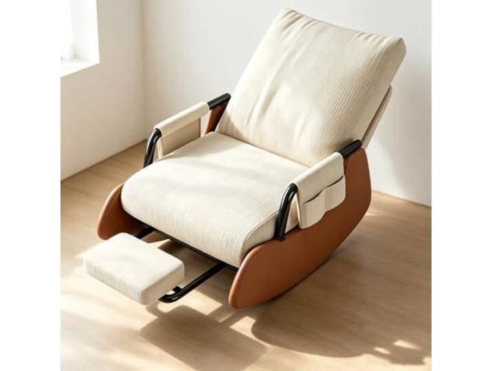 LCNDKF Schaukelsessel Modern mit Praktischer Seitentasche Wohnzimmersessel mit harmonischer Wippfunktion und durchdachter Seitenaufbewahrung.
