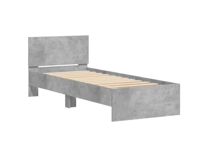 vidaXL Bettgestell mit Kopfteil Betongrau 90x200 cm Holzwerkstoff Dieses Bettgestell ist aus langlebigem Holzwerkstoff gefertigt
