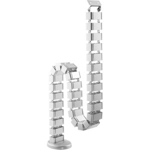 InLine Kabelführung 59996B, zum Anschrauben, silber, Gliederkette für Schreibtische, 6,8 x 128 cm