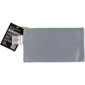 Foldersys Reißverschlussbeutel 40528 Non-Woven-Bag, DIN lang, grün / grau, aus PP, 1 Fach