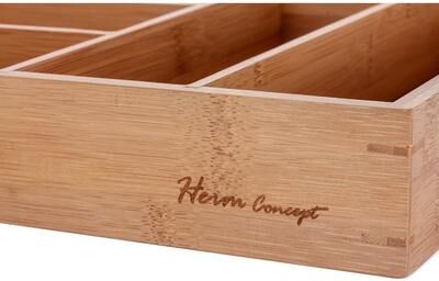 Heim Concept Organic Bamboo Utility Drawer 6-Slot Organizer Cutlery Tray