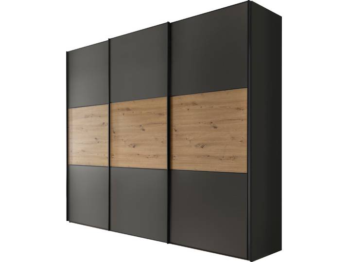 Schwebetürenschrank, Holzwerkstoff, Vulkan/Artisan Eiche, 298×222×68 cm, Modern, STAUD