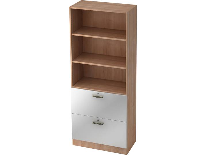 Regal Office silber, natur Holzwerkstoff B 80 cm H 200.4 cm - Regal