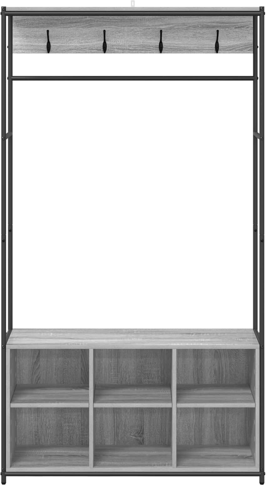 vidaXL Portemanteau avec banc à chaussures Sonoma gris