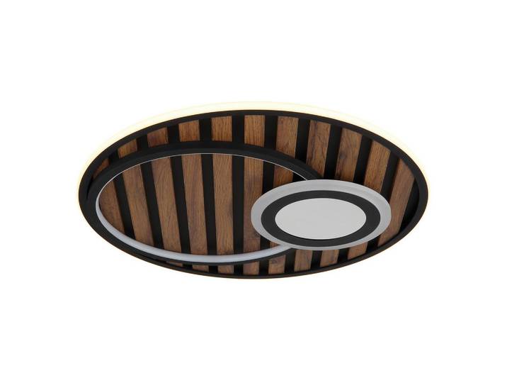 LED-Deckenleuchte Woody Schwarz Weiß Dunkelbraun