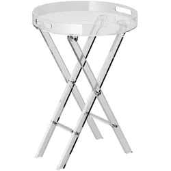 VEVOR Acryl-Klapptisch mit Tablett φ40 x 58 cm, Acryl-Beistelltisch mit Klappbarem X-Bein, Acryl-Beistelltisch für Kaffee, Getränke, Essen, Snacks, Couchtisch für Wohnzimmer, Schlafzimmer usw.