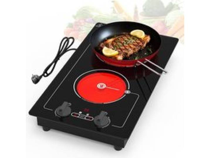 Plaque De Cuisson Électrique 220V 3000W Commande Tactile Et Molette 9 Niveaux De Puissance Minuterie Sécurité Enfant