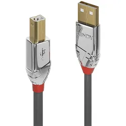 Lindy 36642 USB Kabel USB 2.0 2 m USB A USB B 0,48 Gbit/s Grau