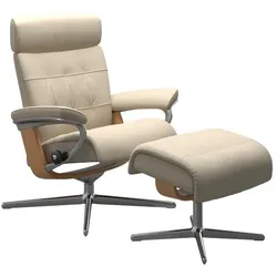 Stressless Sessel mit Hocker Erik Cross Leder Beige Batick Cream S (Small)