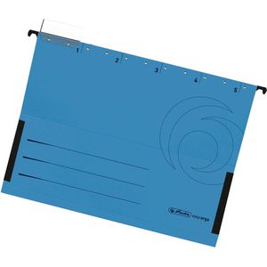 Herlitz Hängetaschen 5874763, UniReg easy orga, A4, blau, Karton, 5 Stück