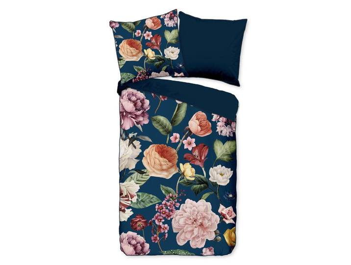 WENDEBETTWÄSCHE Fiori Blau 200x200 cm