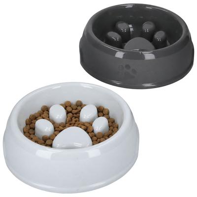 2er Set Anti-Schlingnapf Anton Ø23cm Grau Hunde Slow Feeder Futternapf Pfoten